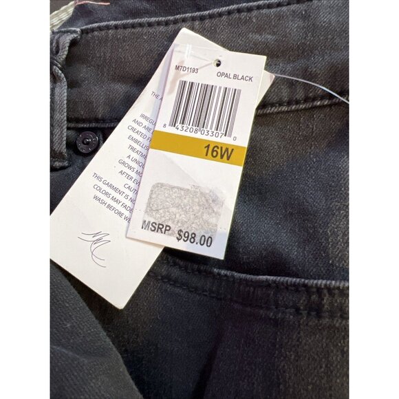 melissa mccarthy seven jeans plus 16W black stretch pencil slimming NWT - Picture 5 of 8